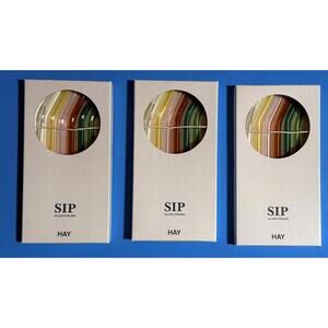 Hay Colorful Glass Smooth Sip Straws Reusable Danish Eco Friendly Set of 18